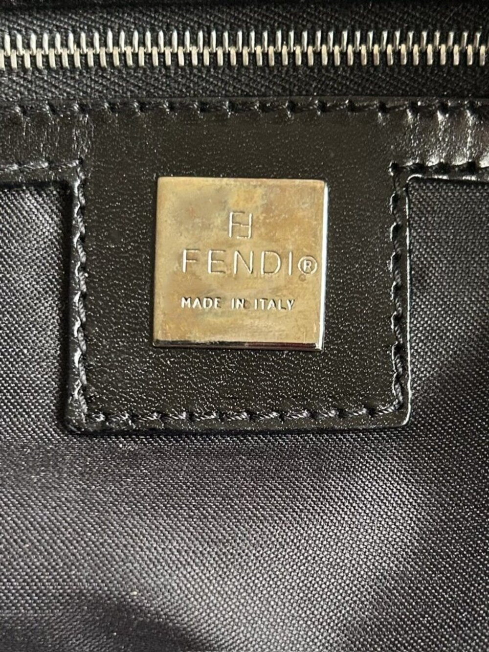 FENDI FF Canvas Tote Bag, Black - Picture 7 of 11